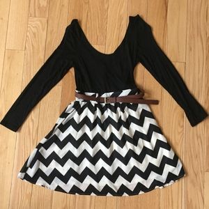 Brand New Black Chevron Dress Size Large